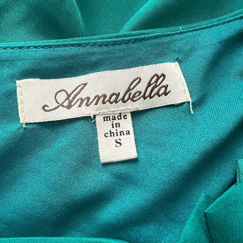 Annabella Woman's Emerald Green Floral Mini Dress Single‎ Strap- Size S - Picture 4 of 9